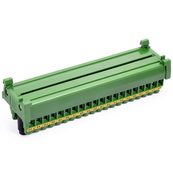 DIN Rail Mount 20 Position Screw Terminal Block Distribution Module with 10 Channel Fuses-5