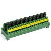 DIN Rail Mount 20 Position Screw Terminal Block Distribution Module with 10 Channel Fuses-0